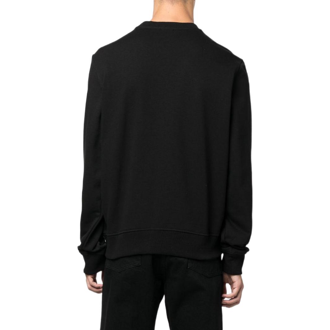 Shop Diesel Black Cotton Sweatshirt with Logo Print A064920GRAC9XX