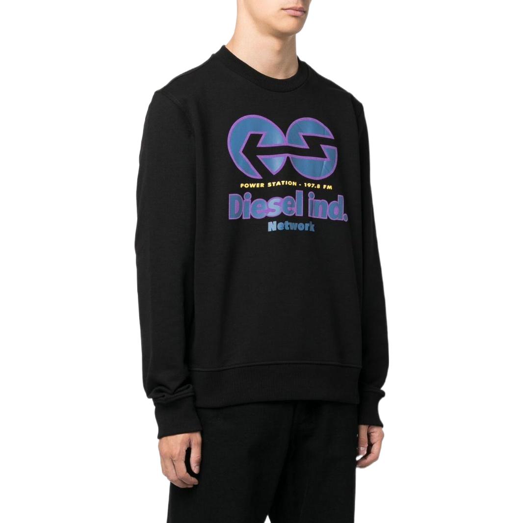 Purchase Diesel Black Cotton Sweatshirt with Logo Print A064920GRAC9XX