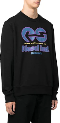 Diesel Black Cotton Sweatshirt with Logo Print A064920GRAC9XX Purchase Diesel Black Cotton Sweatshirt with Logo Print A064920GRAC9XX