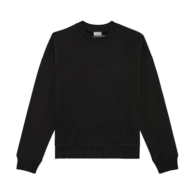 Diesel Black Crewneck Long Sleeve Sweatshirt with Embroidered Logo A08230-0GYCJ