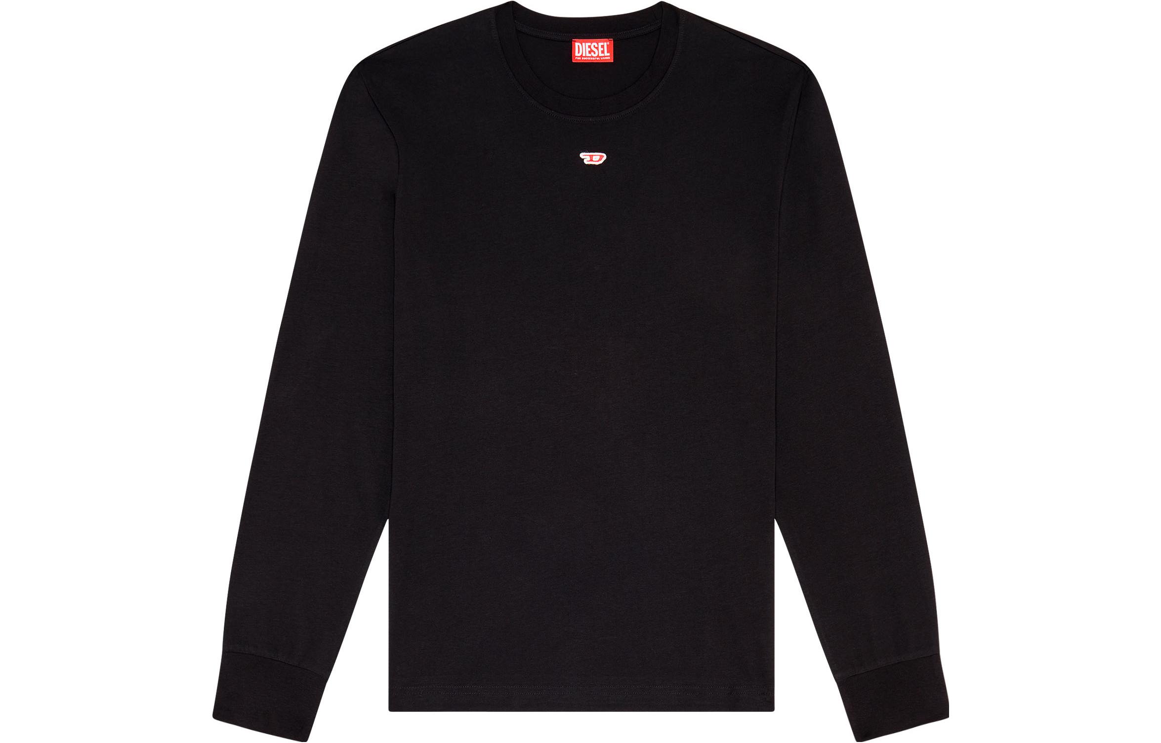 Diesel Black Crewneck Pullover Sweatshirt with Embroidered Letters A067640GRAI-9XX