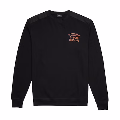 Diesel Black Crewneck Pullover Sweatshirt with Letter Print A019820ADAS900