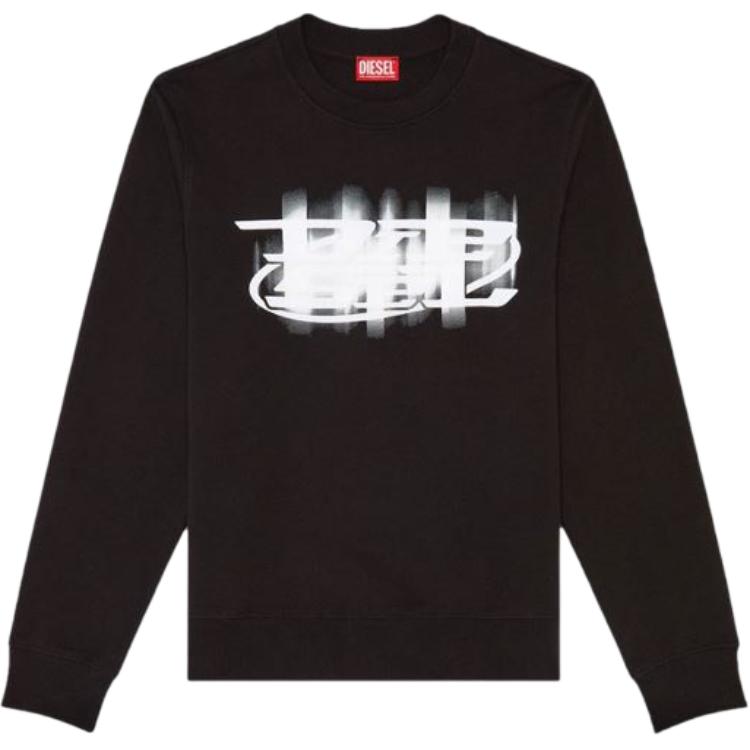 Diesel Black Crewneck Sweatshirt with Front Graphic Print A122740GEAD-9XX