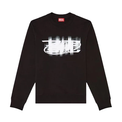 Diesel Black Crewneck Sweatshirt with Front Graphic Print A122740GEAD-9XX