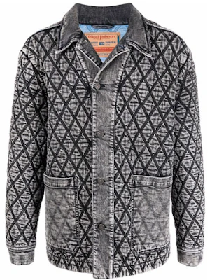 디젤 블랙 데님 자켓 로고 다이아몬드 자수. A056480ELAR8AF Buy 디젤 블랙 데님 자켓 로고 다이아몬드 자수. A056480ELAR8AF