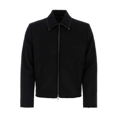 Diesel Black Distressed Edge Long Sleeve Jacket with Plain Design A097900TFAZ-9XX