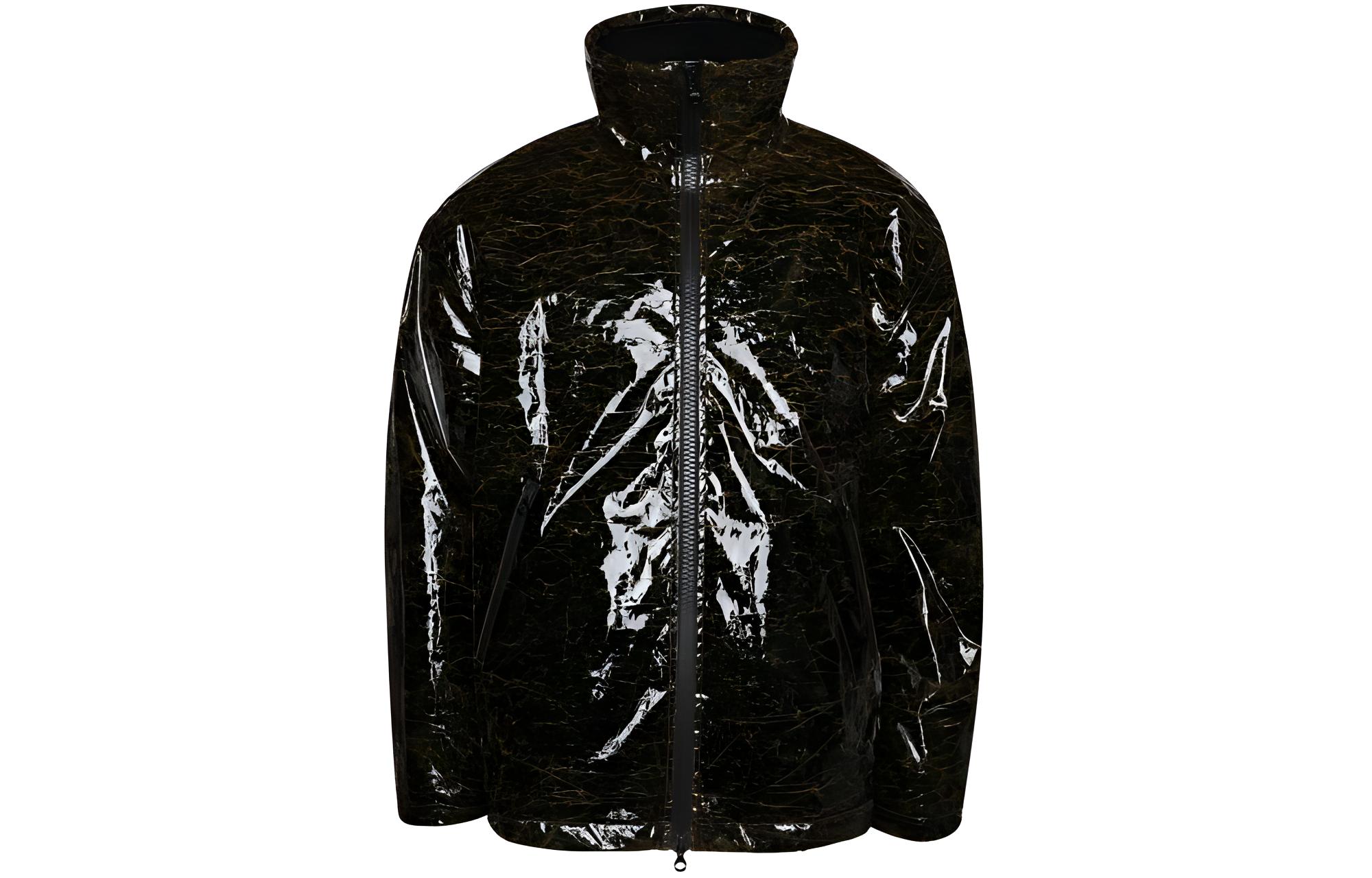 Diesel Black Glossy Long Sleeve Jacket with Side Zipper Pockets A116590C-NAN