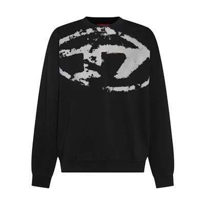 Diesel Black Graphic Print Crewneck Pullover Sweatshirt Long Sleeve A130510DQAK-9XX