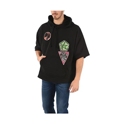 Diesel Black Graphic Print Drawstring Hoodie Pullover A022930EDAJ9XX