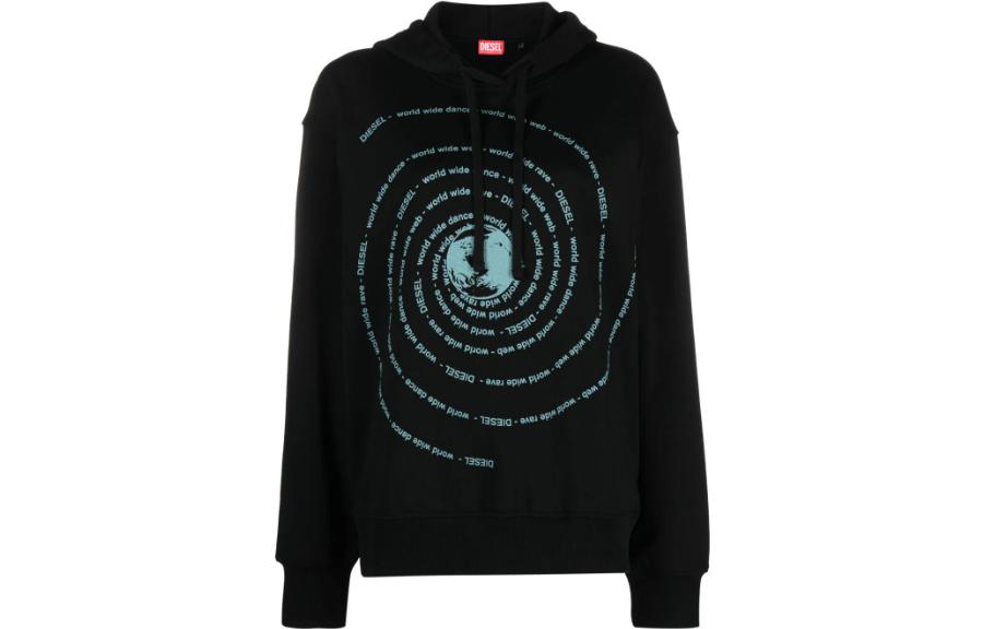Diesel Black Graphic Print Long Sleeve Sweatshirt Unisex A111120JFAV