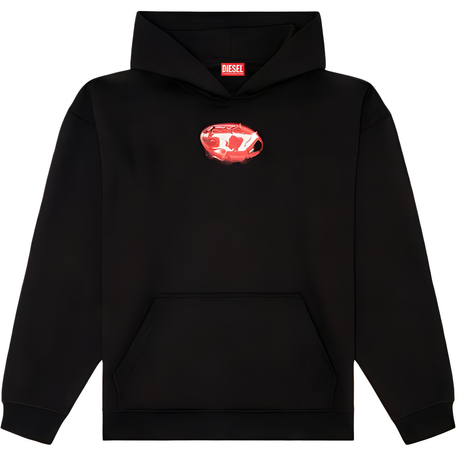 Diesel Black Graphic Print Pullover Hoodie A157240HAYT-9XX