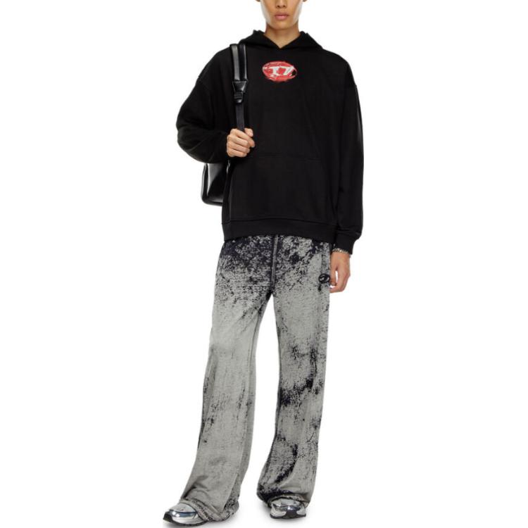 Lookbook Diesel Black Graphic Print Pullover Hoodie A157240HAYT-9XX