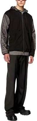 Diesel Black Grey Patchwork Hooded Long Sleeve Jacket A104970CKAM Lookbook Diesel Black Grey Patchwork Hooded Long Sleeve Jacket A104970CKAM