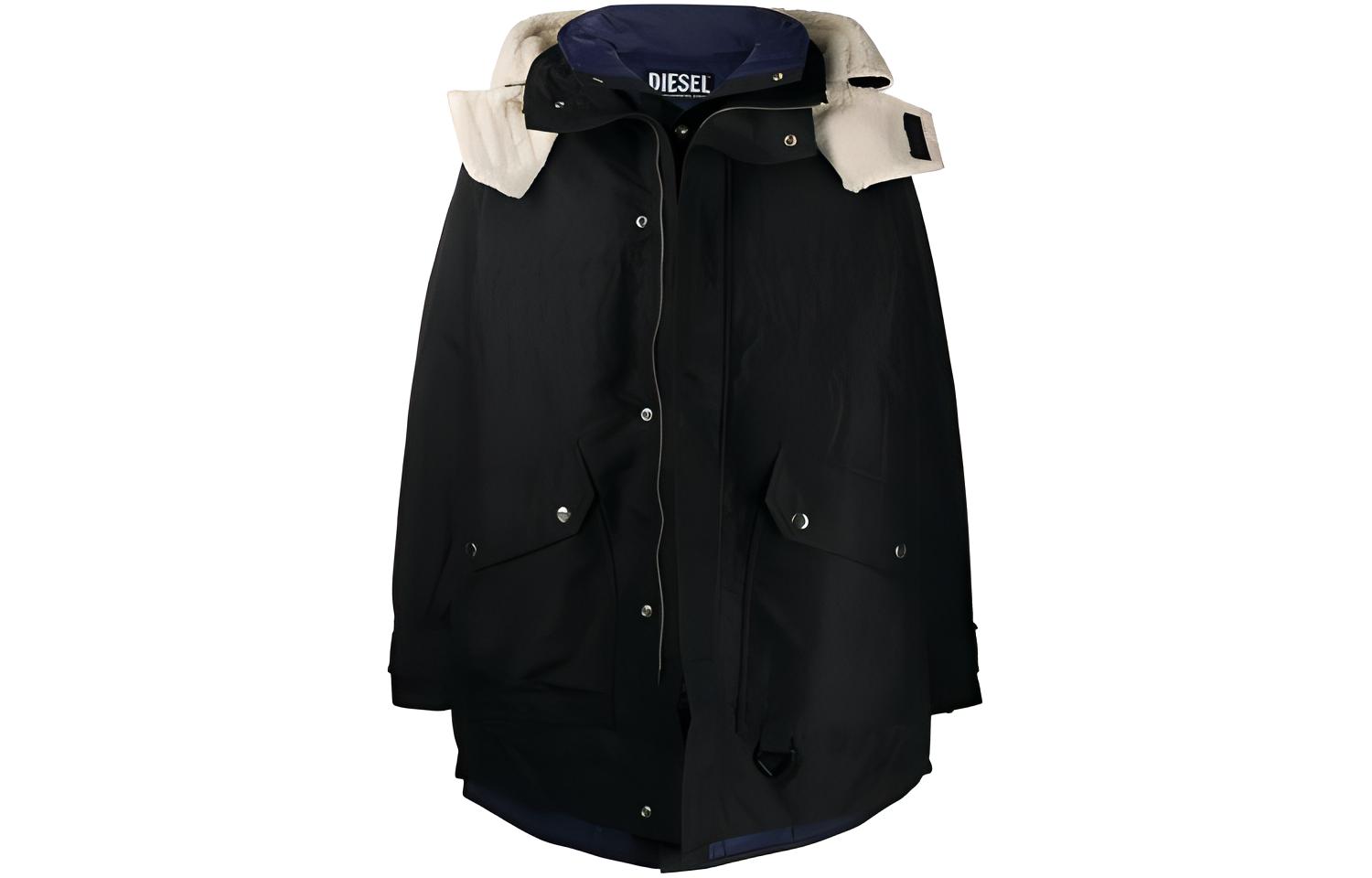 Diesel Black Hooded Long-Sleeve Jacket A005290LAZT9XX