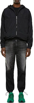 Diesel Black Hoodie Jacket with Drawstring, Logo, and Mesh Lining A13377RLAPH9XX Purchase Diesel Black Hoodie Jacket with Drawstring, Logo, and Mesh Lining A13377RLAPH9XX