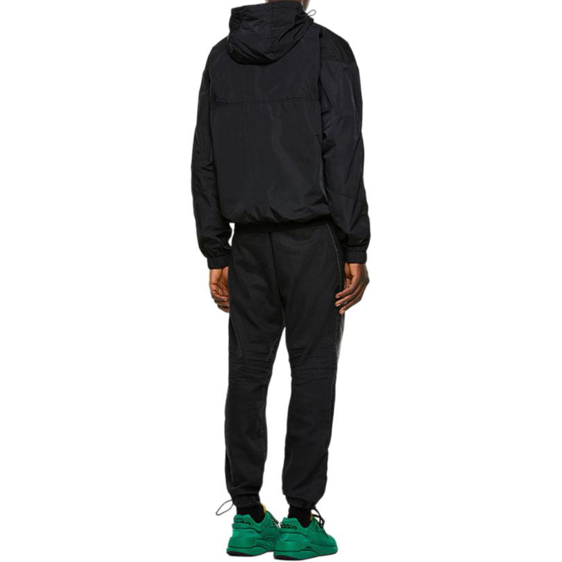 Details for Diesel Black Hoodie Jacket with Drawstring, Logo, and Mesh Lining A13377RLAPH9XX