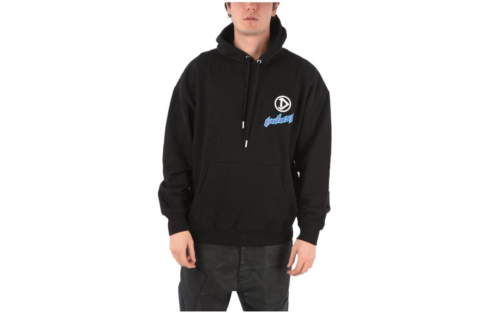 Diesel Black Hoodie with Back Graphic Print A023060TAZM9XX