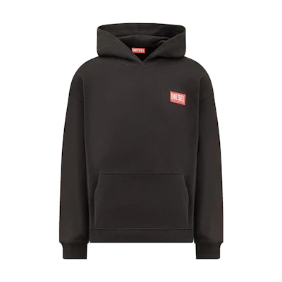 Diesel Black Hoodie with Logo Print and Relaxed Fit Long Sleeves A115920ILAC-9XX
