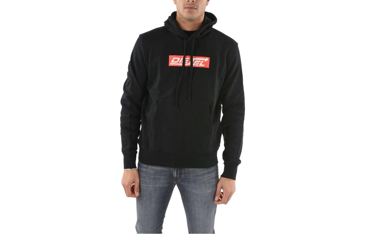 Diesel Black Hoodie with Logo Print Long Sleeve A068560JFAV-9XX