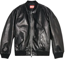 Diesel Black Leather Zip-Up Padded Long Sleeve Jacket A106760HJAC Diesel Black Leather Zip-Up Padded Long Sleeve Jacket A106760HJAC