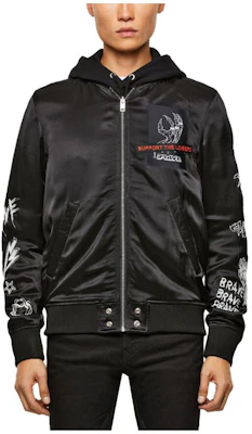 Diesel 黑色字母圖案拉鍊飛行夾克 A015940EAWE-9XX Buy Diesel 黑色字母圖案拉鍊飛行夾克 A015940EAWE-9XX