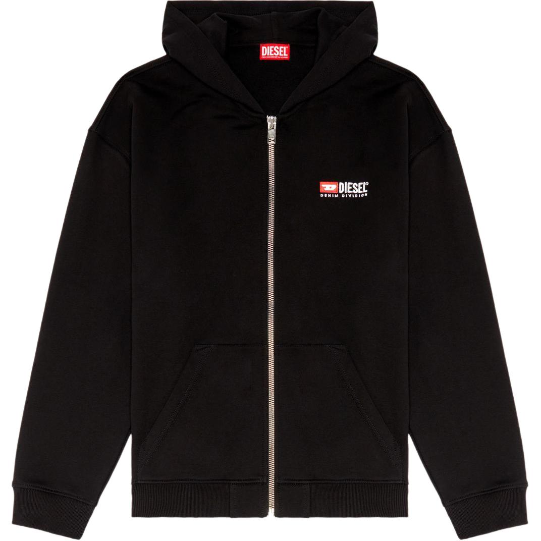 Diesel Black Letter Print Zip-Up Hoodie Jacket A149460GEAD-9XX