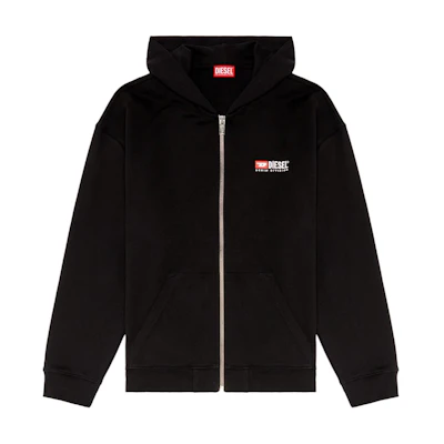 Diesel Black Letter Print Zip-Up Hoodie Jacket A149460GEAD-9XX