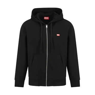Diesel Black Logo-Print Hooded Drawstring Zip-Up Jacket A148330HAYT-9XX