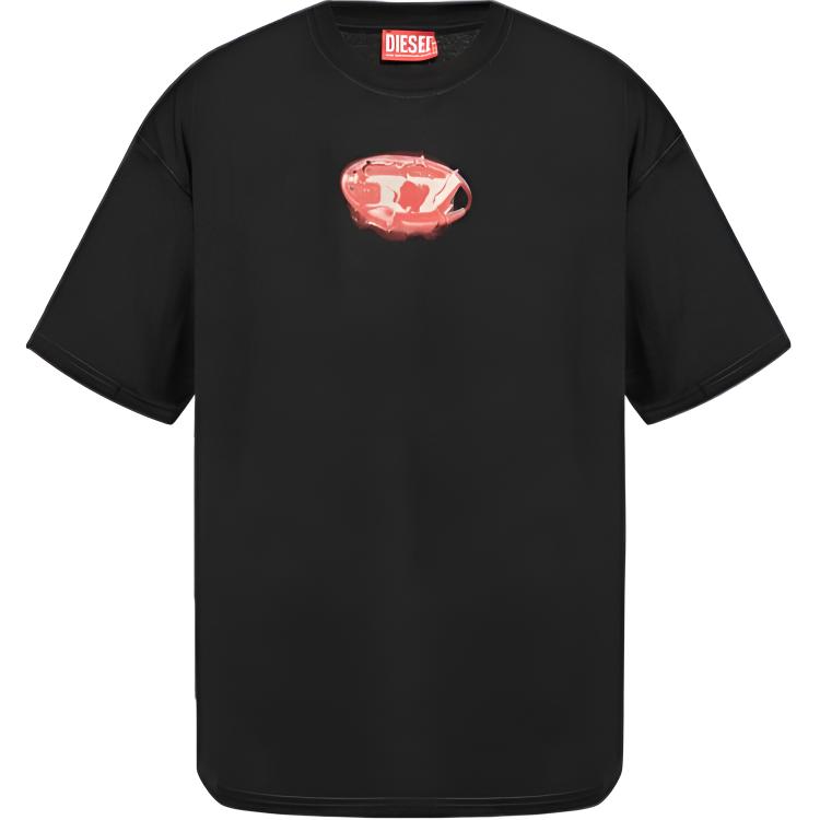 DIESEL Black Logo Print Crew Neck Casual T-Shirt A150300GRAI9XX