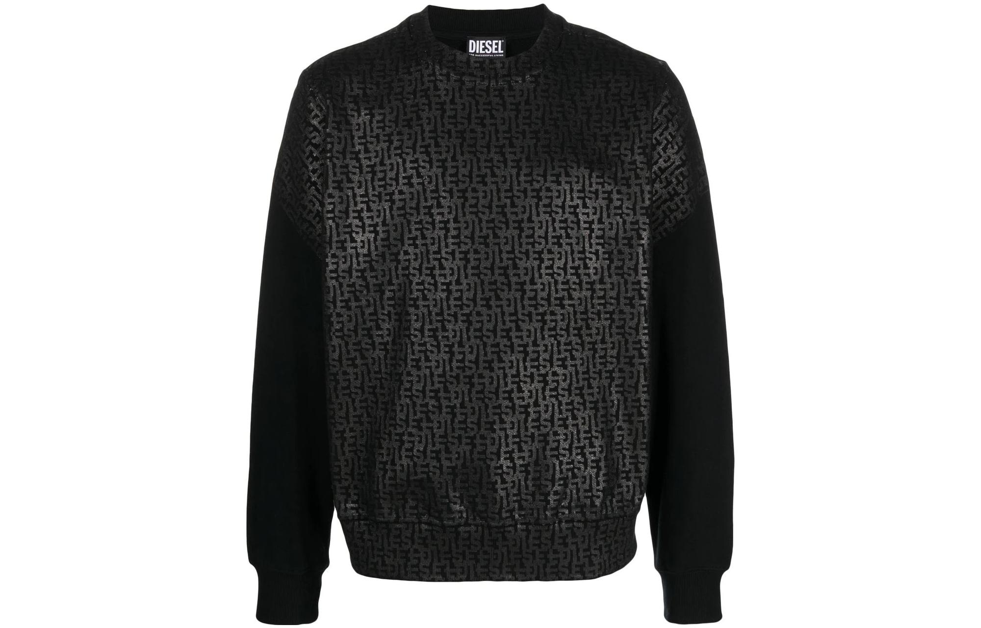Diesel Black Loose-Fit Logo Print Long-Sleeve Sweatshirt A096610NAZQ9XX