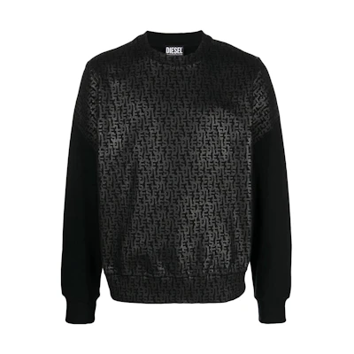 Diesel Black Loose-Fit Logo Print Long-Sleeve Sweatshirt A096610NAZQ9XX