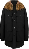 Diesel Black Mid-Length Jacket with Faux Fur Collar A062840IDAPW-9XX Diesel Black Mid-Length Jacket with Faux Fur Collar A062840IDAPW-9XX