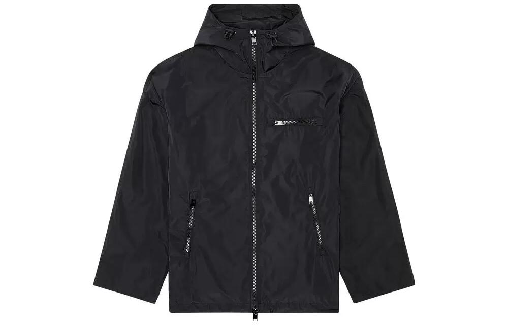 Diesel Black Oval D Logo Hoodie Jacket A114310TFAL-9XX