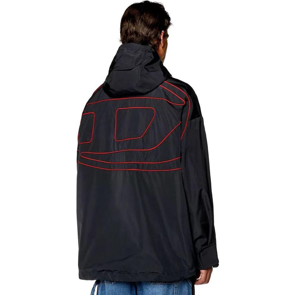 Shop Diesel 黑色橢圓D標誌連帽外套 A114310TFAL-9XX