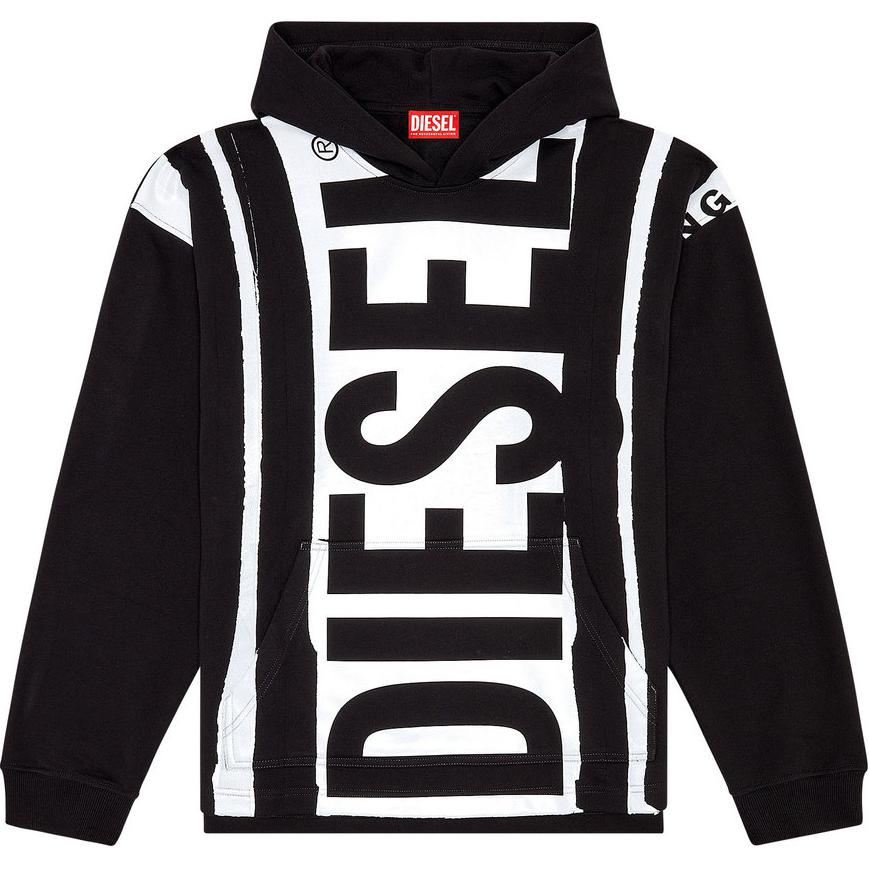 Diesel Black Oversized Hoodie with Letter Print A119680BNAN-9XX
