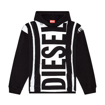 Diesel Black Oversized Hoodie with Letter Print A119680BNAN-9XX