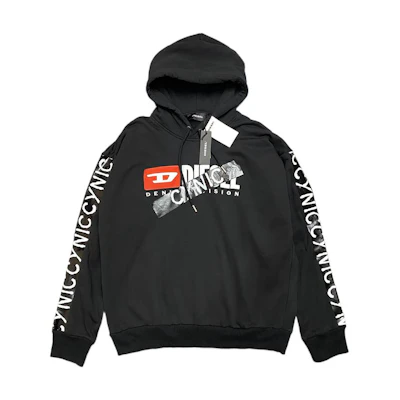 Diesel Black Printed Drawstring Hoodie Pullover Long Sleeve 00SVDN0CATK-900