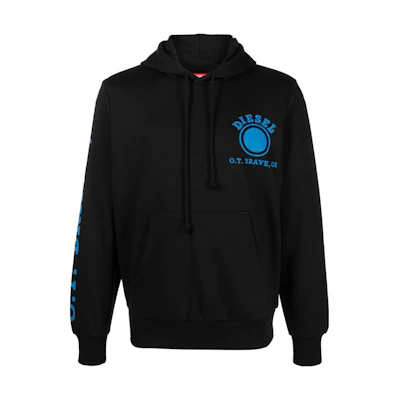 Diesel Black Printed Pullover Hoodie with Long Sleeves A110610HAYT-BLACK