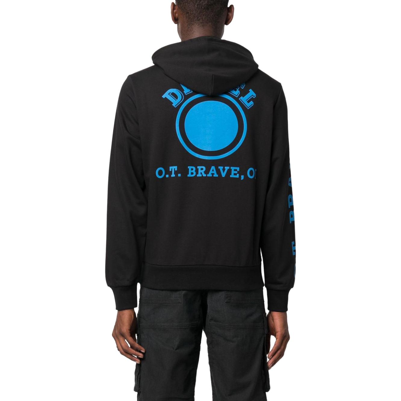 Purchase Diesel Black Printed Pullover Hoodie with Long Sleeves A110610HAYT-BLACK