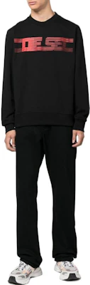 Diesel Black Pullover Cotton Sweatshirt with Logo Graphic Print A064900GRAC9XX Lookbook Diesel Black Pullover Cotton Sweatshirt with Logo Graphic Print A064900GRAC9XX