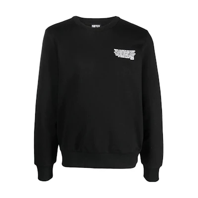 Diesel Black Pullover Sweatshirt with Letter Print Long Sleeves A086840HAYT-9XX