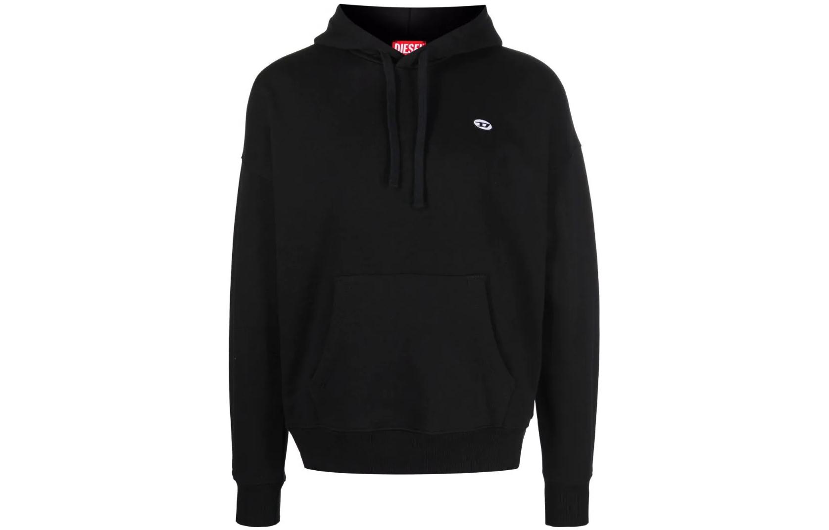 Diesel Black Pullover Sweatshirt with Solid Logo Patch Design A037860NAWW9XX