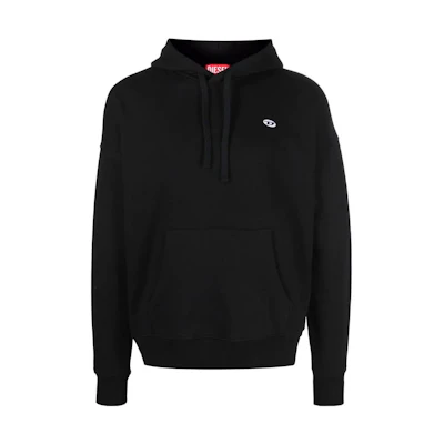 Diesel Black Pullover Sweatshirt with Solid Logo Patch Design A037860NAWW9XX