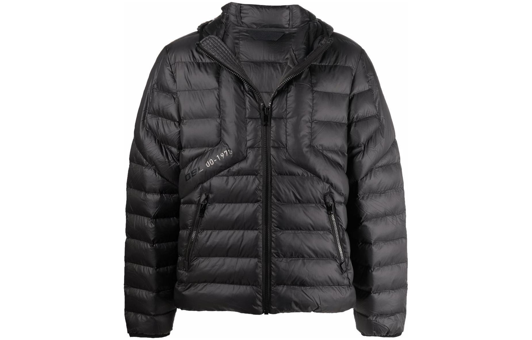 Diesel Black Quilted Water-Resistant Puffer Jacket A029970GBAD9XX