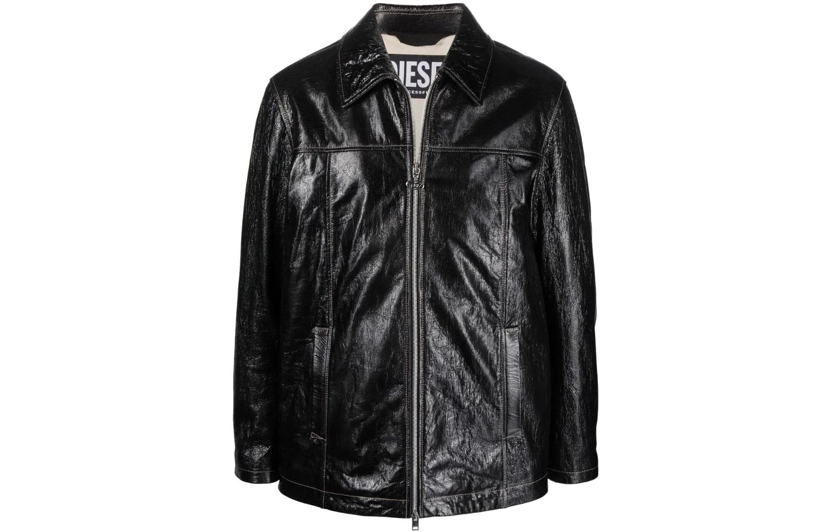 Diesel Black Raglan Long-Sleeve Solid Color Jacket A035590TDAF9XX