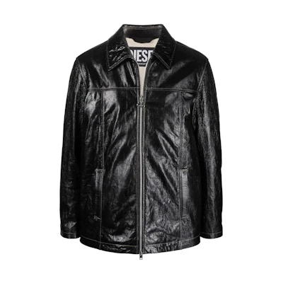 Diesel Black Raglan Long-Sleeve Solid Color Jacket A035590TDAF9XX