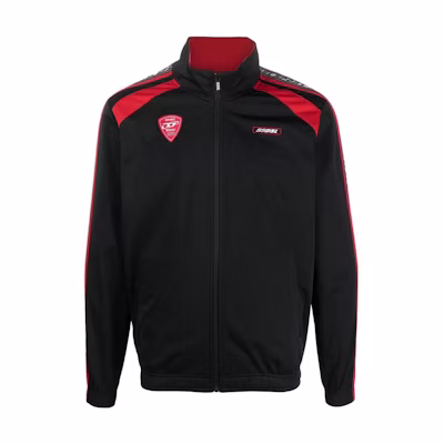 Diesel Black Red Striped Collar Zip Patch Sports Jacket A058200NEAF900