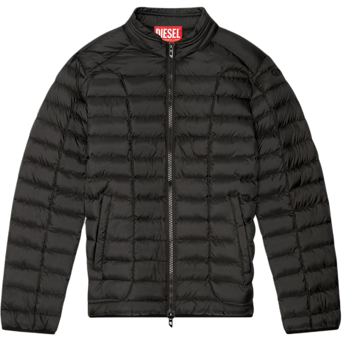 Diesel Black Relaxed Zip-Up Solid Long Sleeve Jacket A147190BHAZ-9XX