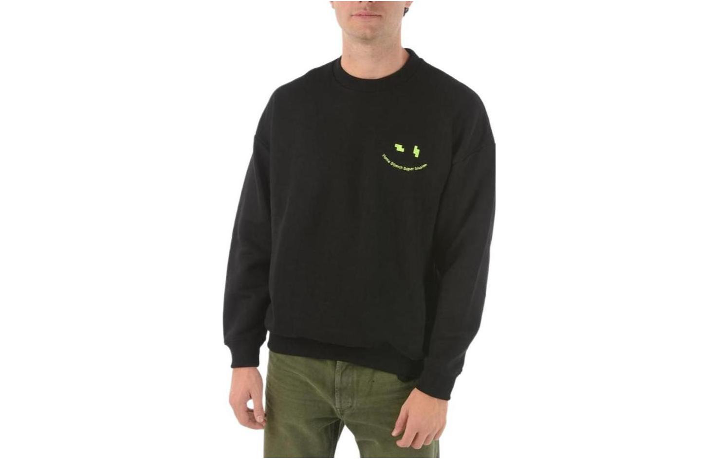 Diesel Black Smiley Letter Print Crewneck Long-Sleeve Sweatshirt A011530SBAC9XX