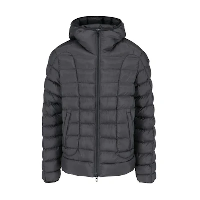 Diesel Black Solid Color Hooded Jacket with Dual-Zip Closure A147200BHAZ-9XX